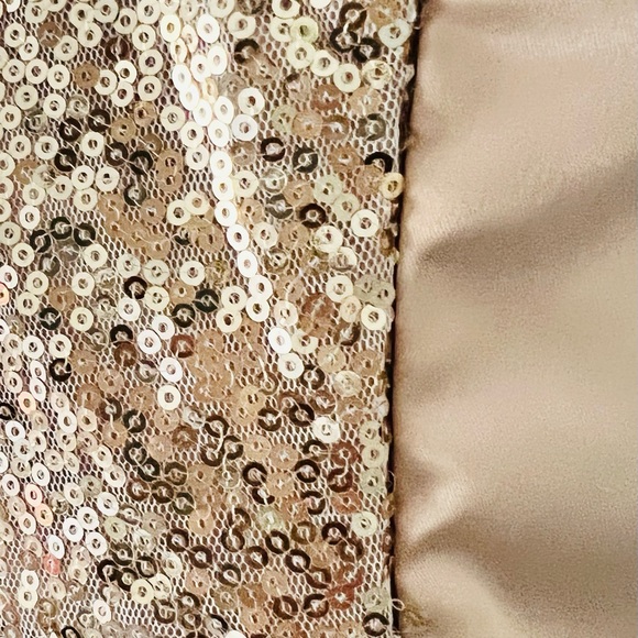 New Champagne one-shoulder maxi dress with sequin accent - Picture 8 of 8
